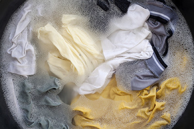 Image of clothes in a washing machine